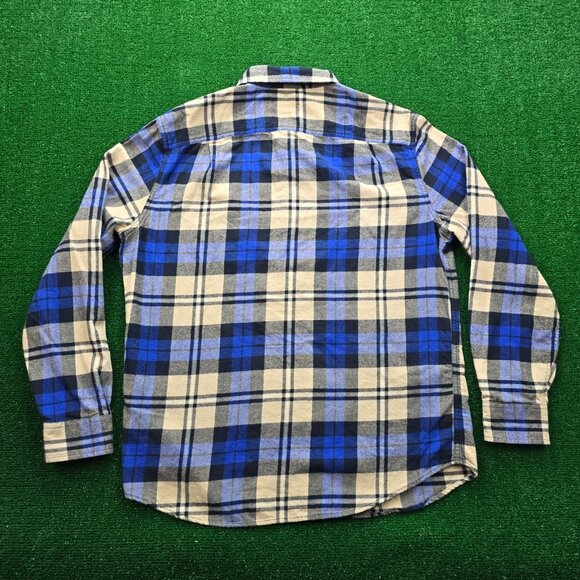 American Eagle Flannel Shirt Mens XL Blue Gray Plaid Button Up Long Sleeve - Picture 9 of 9